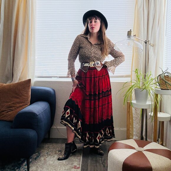 PRICE FIRM Y2K Blouse Vintage Dressbarn Brown Pleated Button Down Flare Top M/L - Picture 10 of 11